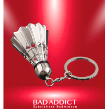 Porte clé métallique volant badminton